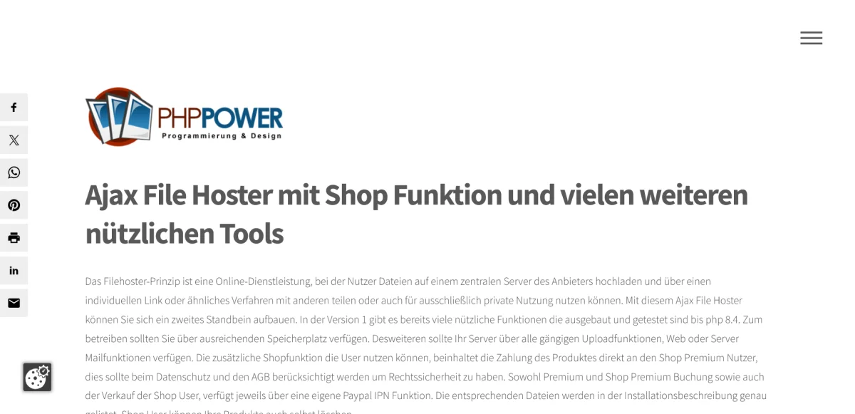 Ajax File Hoster mit Shop Funktion und vielen weiteren nützlichen Tools