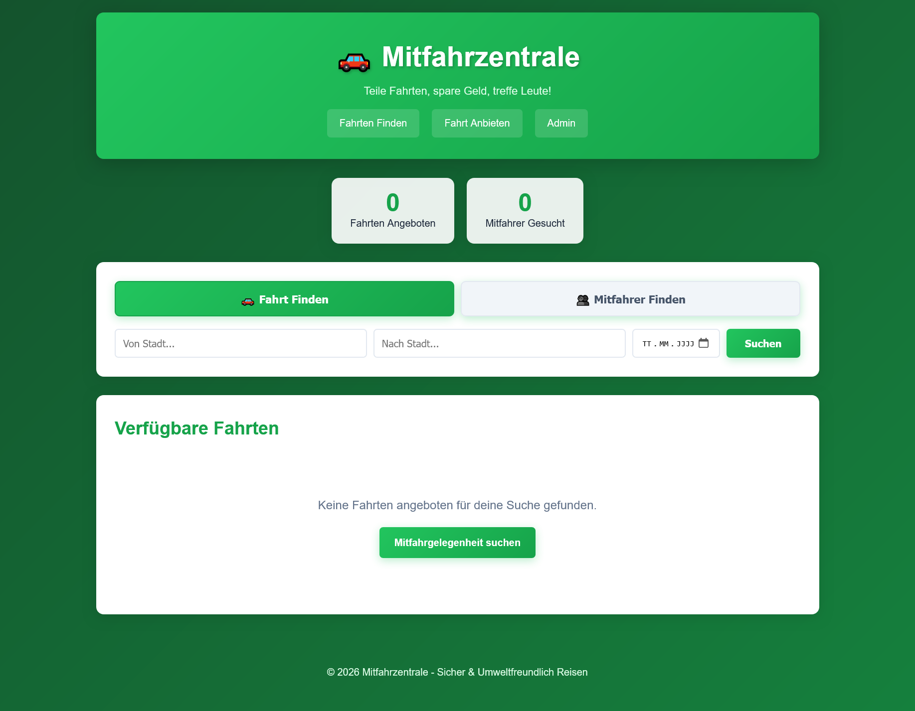 Mitfahrzentrale Portal