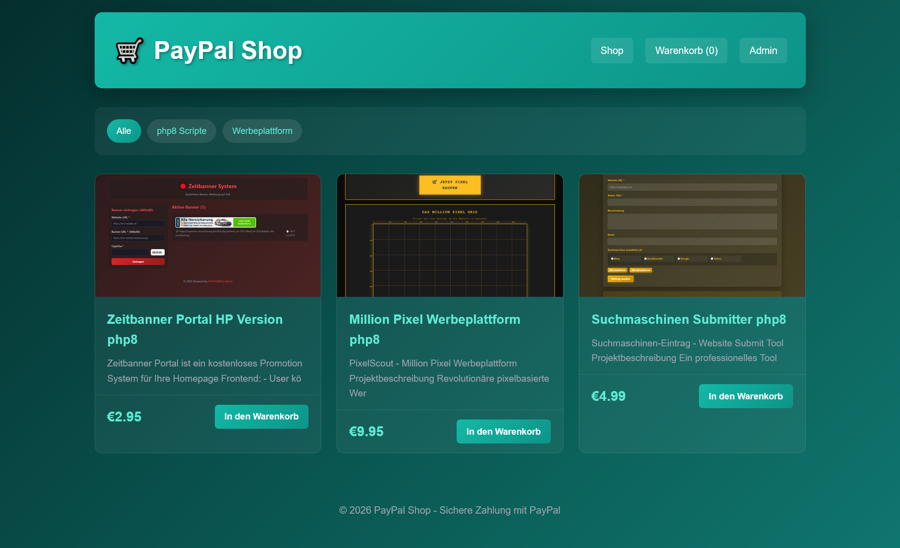 PayPal Download Shop