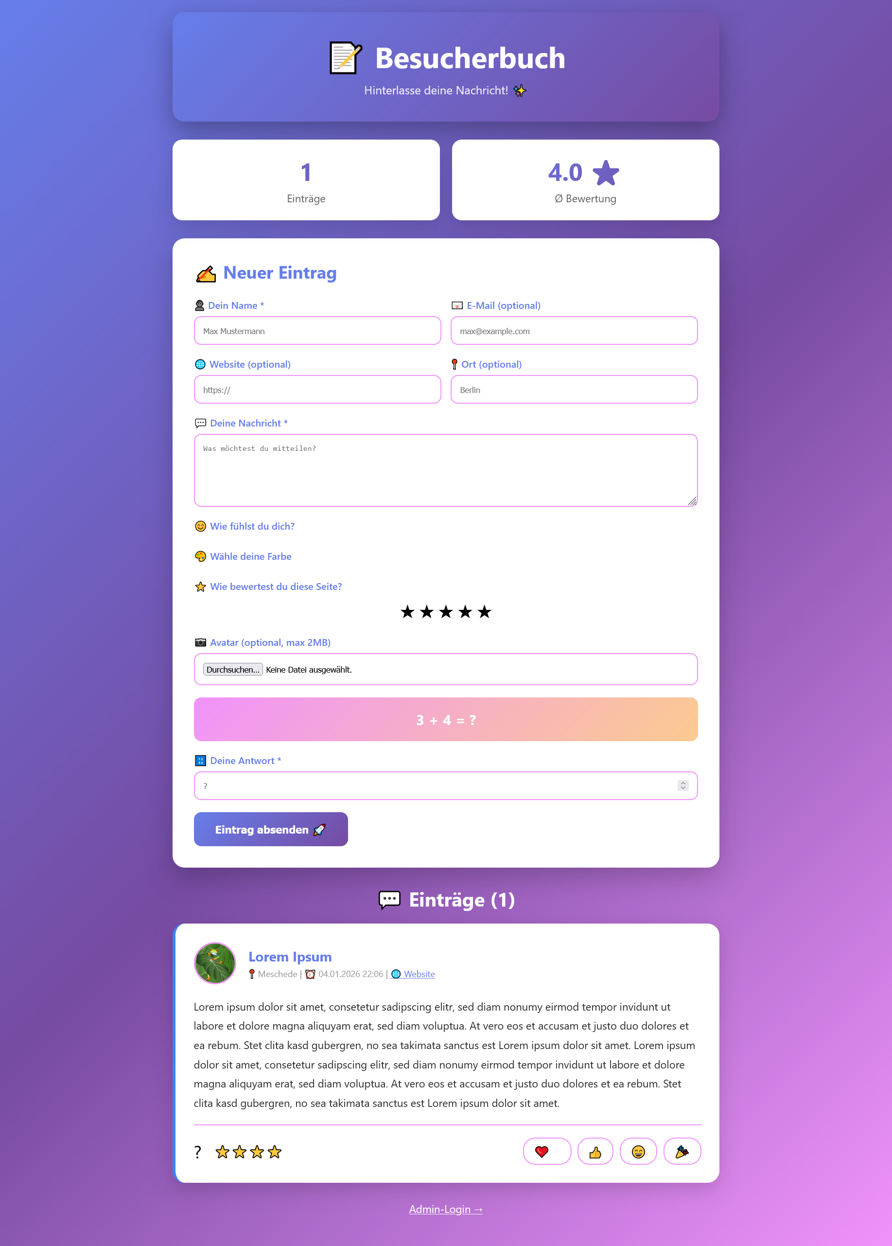 Besucherbuch - Modern & Interaktiv