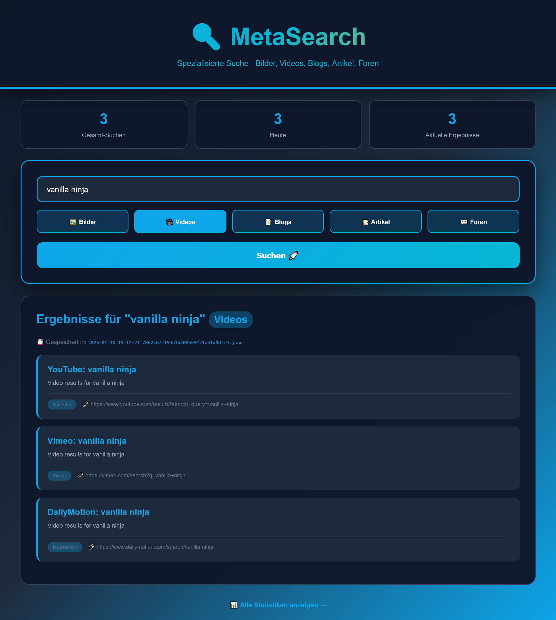 METASEARCH SPEZIALISIERTE SUCHMASCHINE