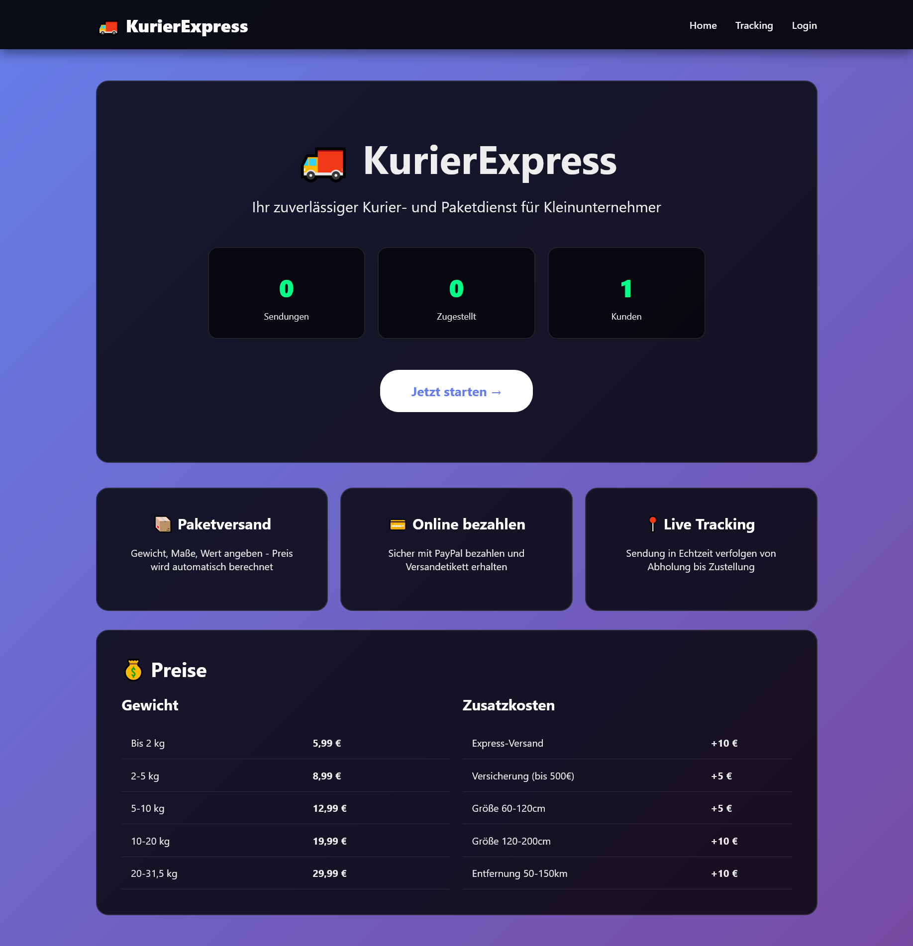 KurierExpress - Professionelles Kurierportal