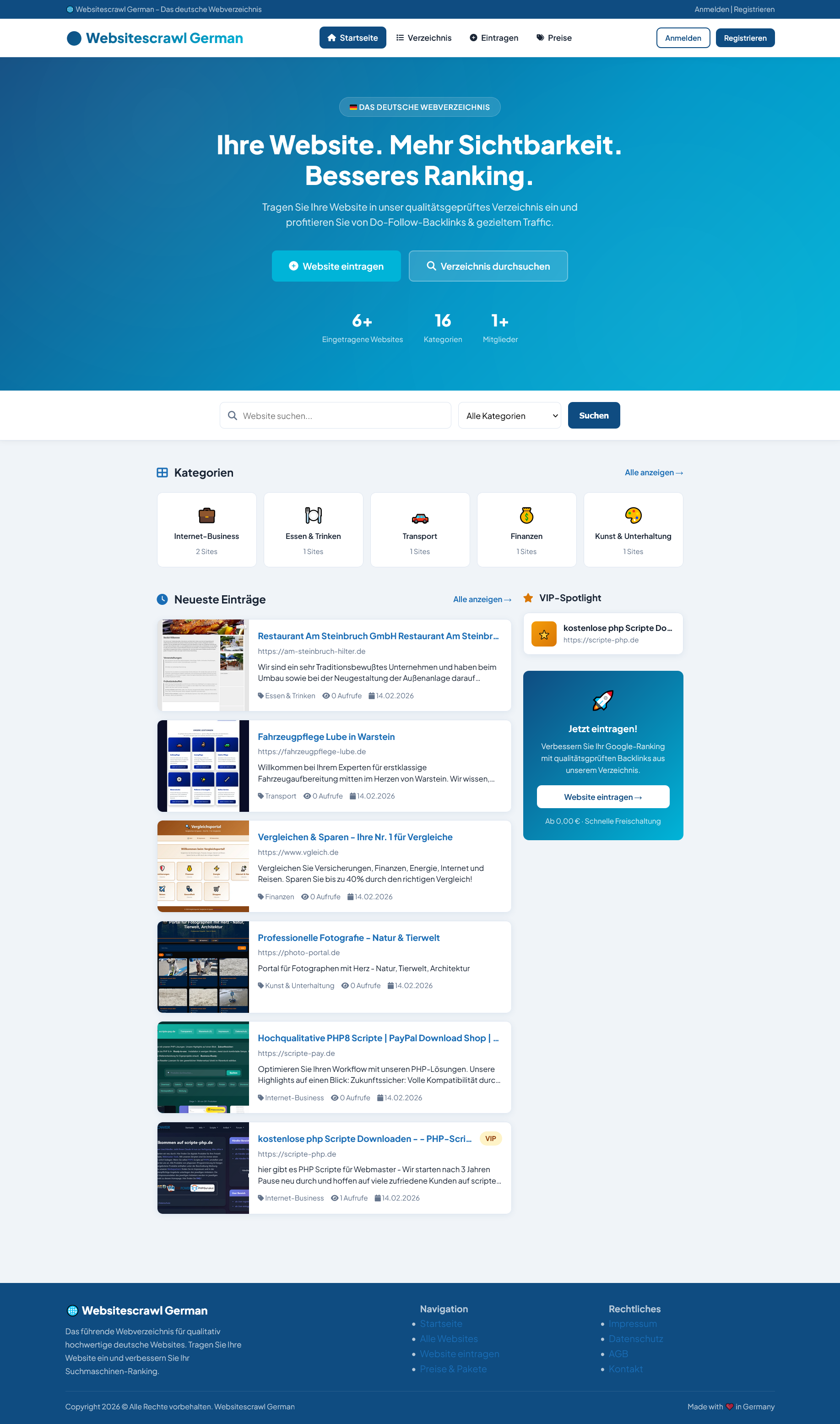 Webverzeichnis – Websitescrawl German