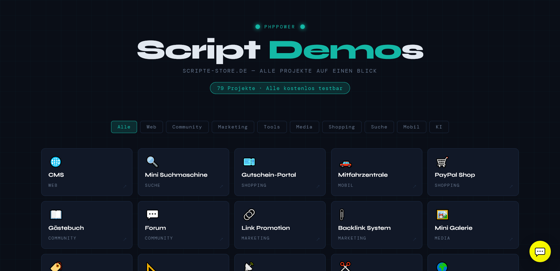 Script Demos php8 Projekte
